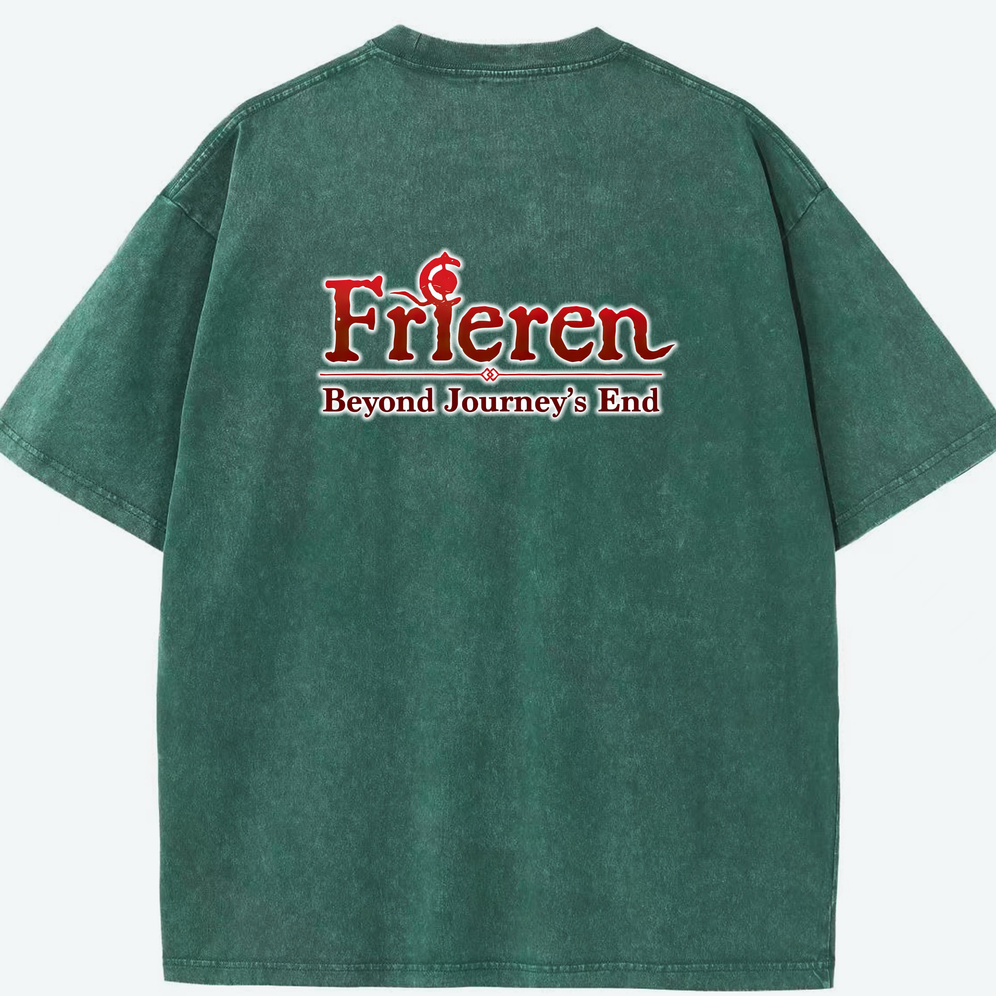 （画像用） 葬送のフリーレン Frieren 綿100% ヴィンテージ風 半袖Tシャツ（背面プリント）